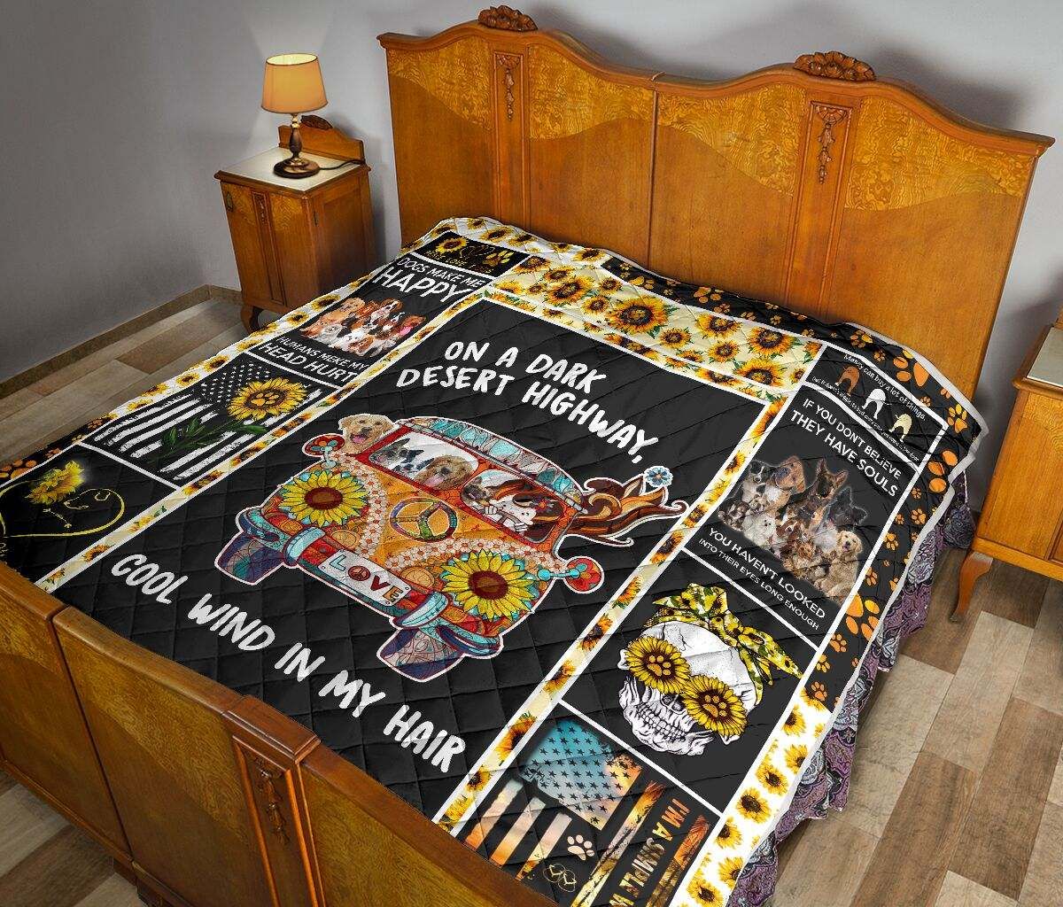 QUILT DOG QUILT DARK SUNFLOWER QUILT DHC281110892DD