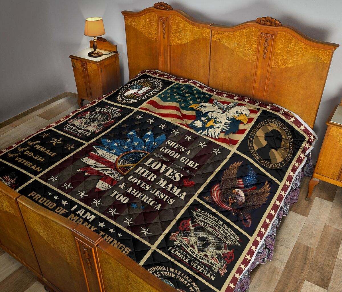 QUILT FEMALE VETERAN LOVE AMERICA DHC281110900DD