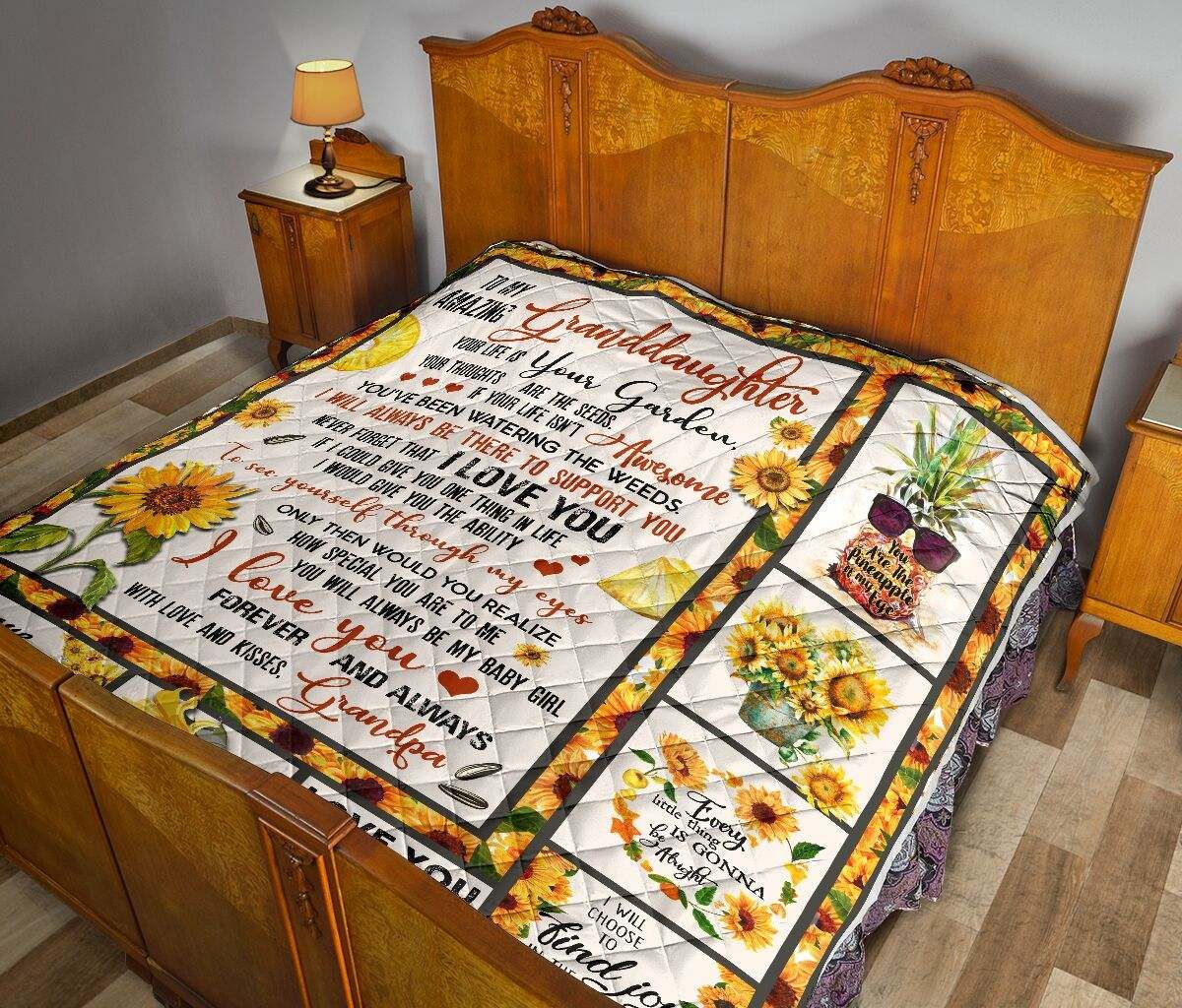 QUILT MY GRANDDAUGHTER GRANDPA SUNFLOWER DHC281110885DD