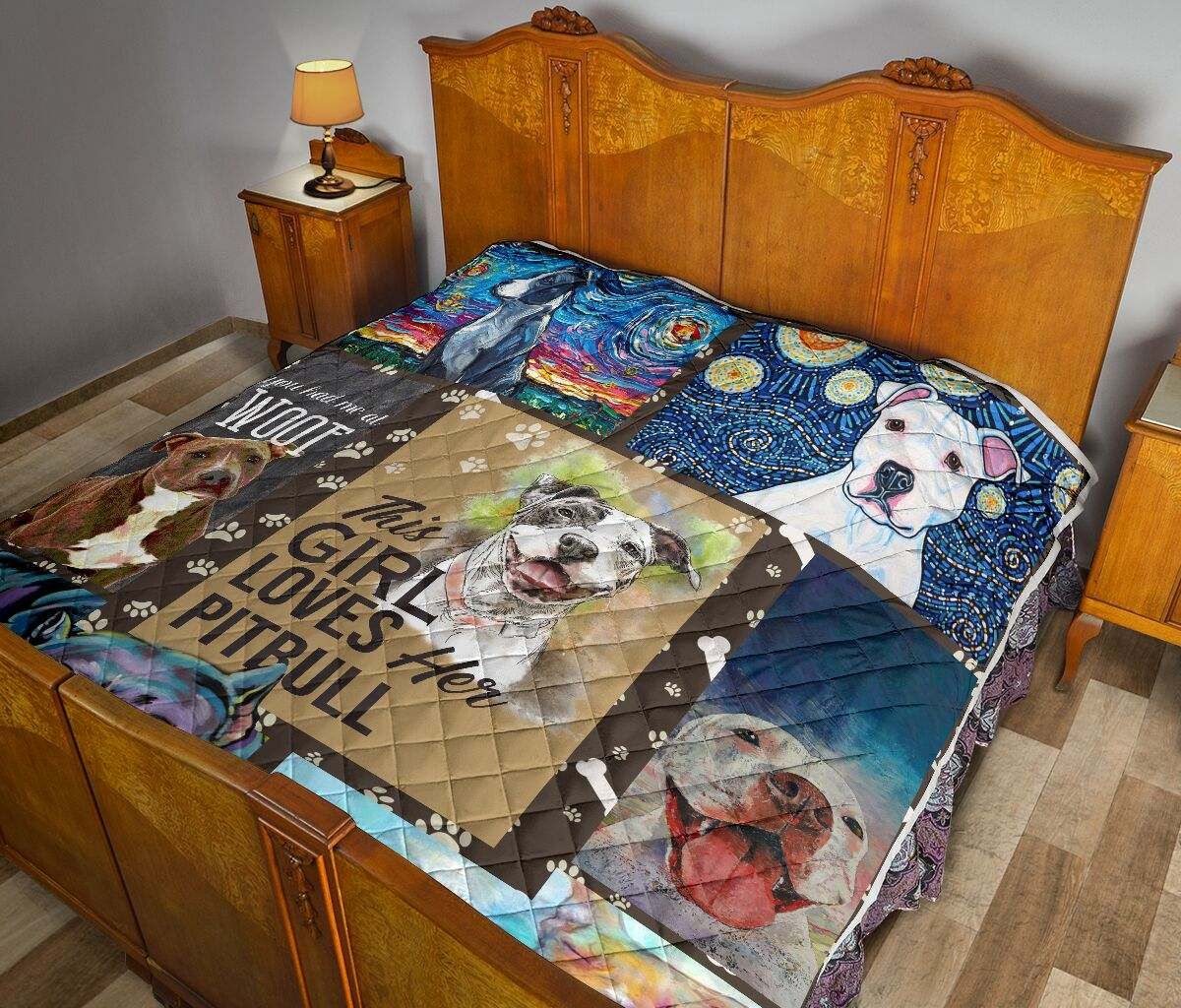 QUILT PITBULL THIS GIRL LOVES HER PITBULL DHC281110797DD