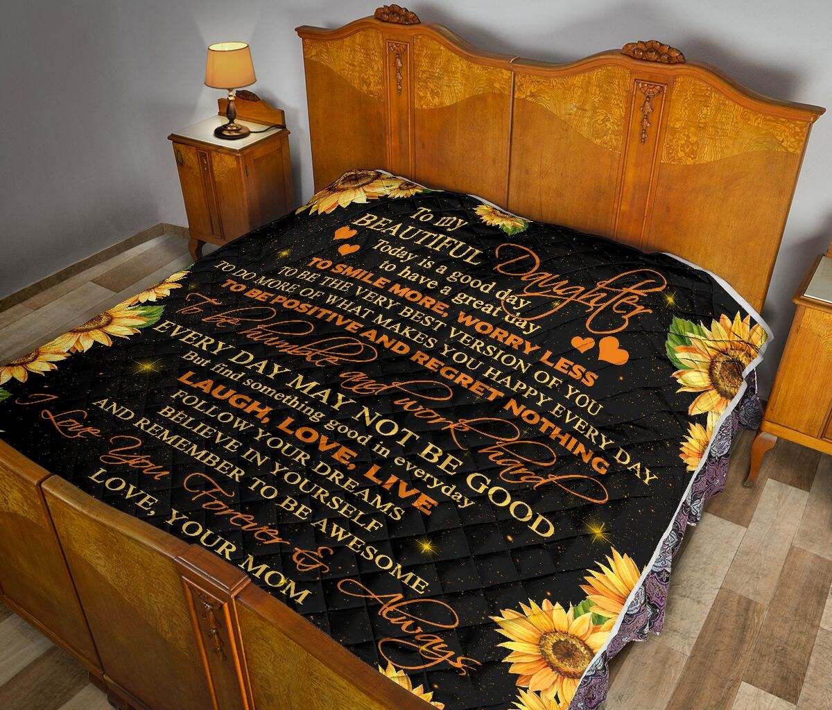 QUILT TO MY BEAUTIFUL DAUGHTER TODAY IS A GOOD DAY DHC281110872DD