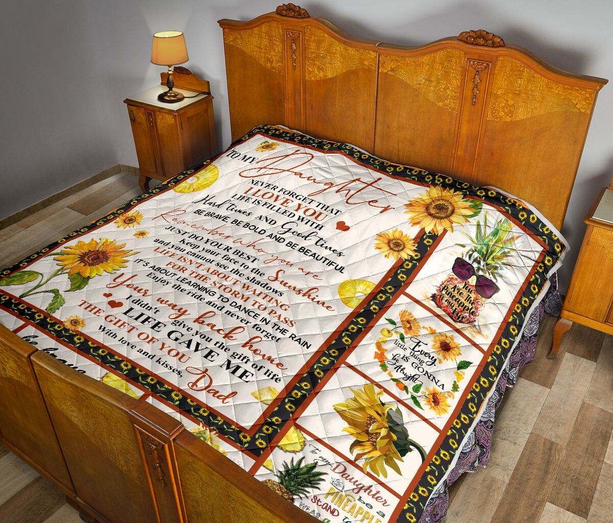 QUILT TO MY DAUGHTER DAD SUNFLOWER QUILT DHC281110878DD