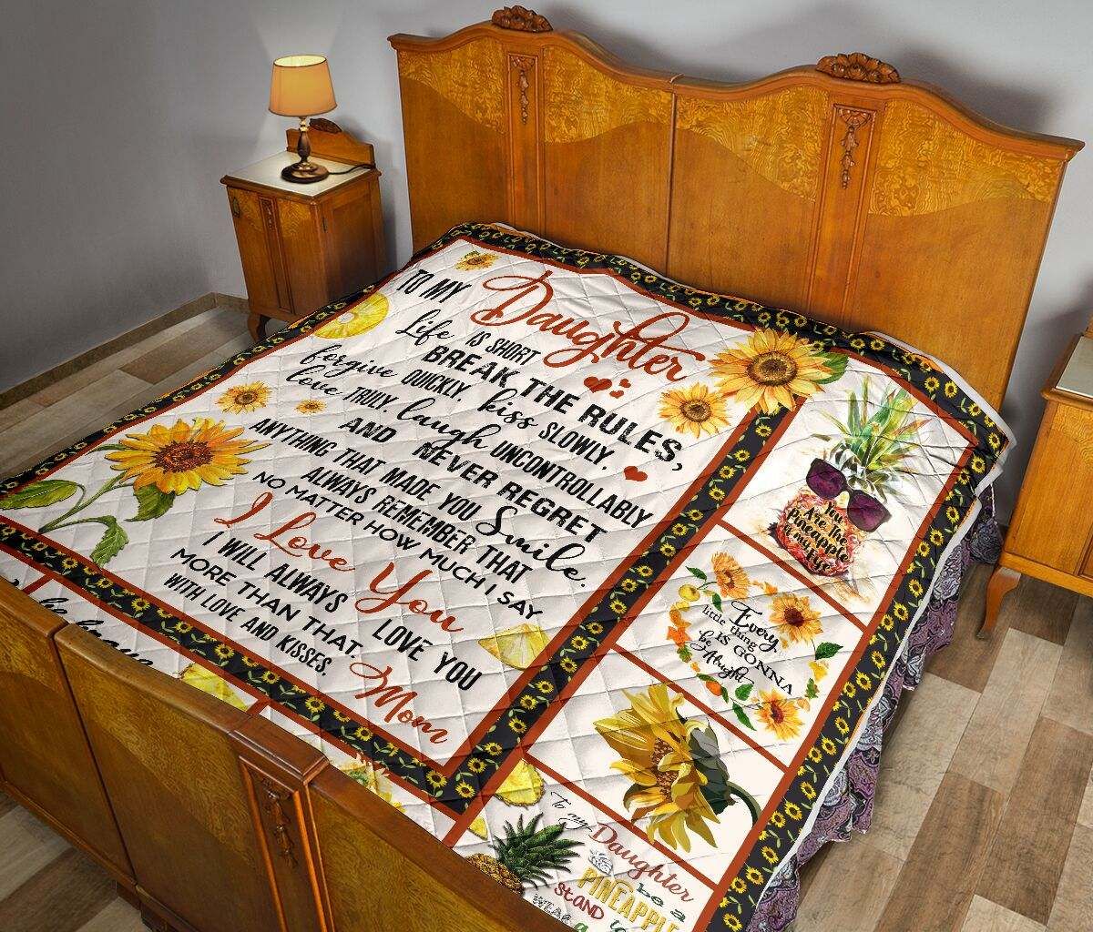 QUILT TO MY DAUGHTER MOM SUNFLOWER QUILT DHC281110876DD