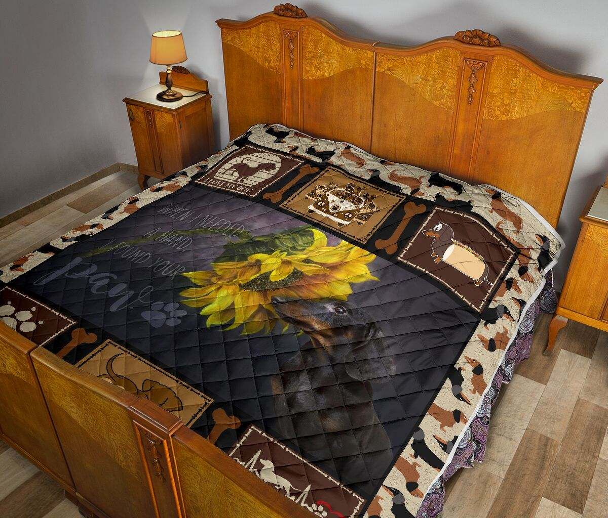 QUILT WHEN I NEEDED A HAND I FOUND YOUR PAW DACHSHUND DHC281110870DD