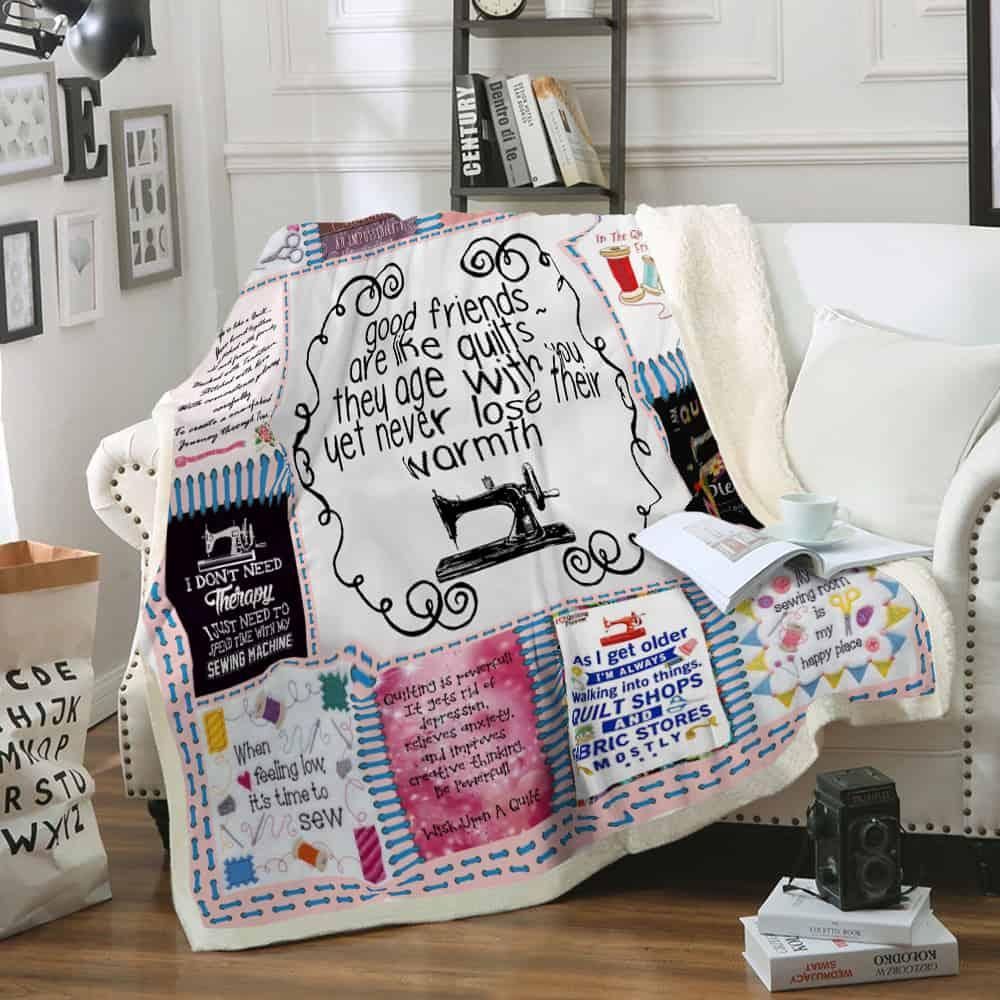Quilting Lover Sherpa Fleece Blanket