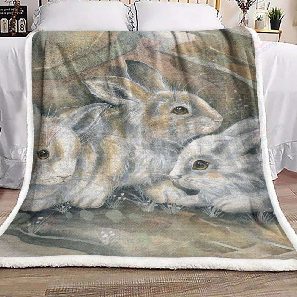 Rabbit Sherpa Fleece Blanket