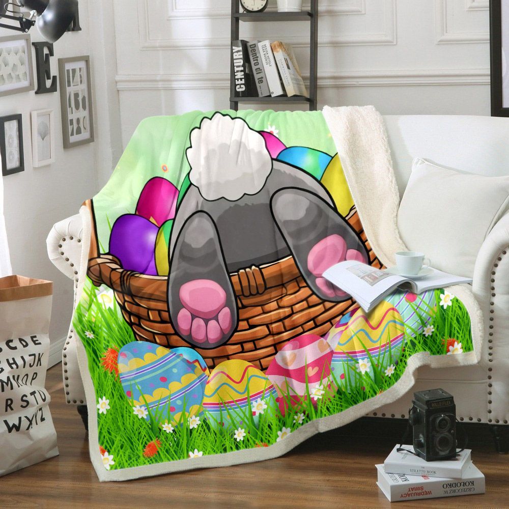 Rabbit Happy Easter Sherpa Fleece Blanket