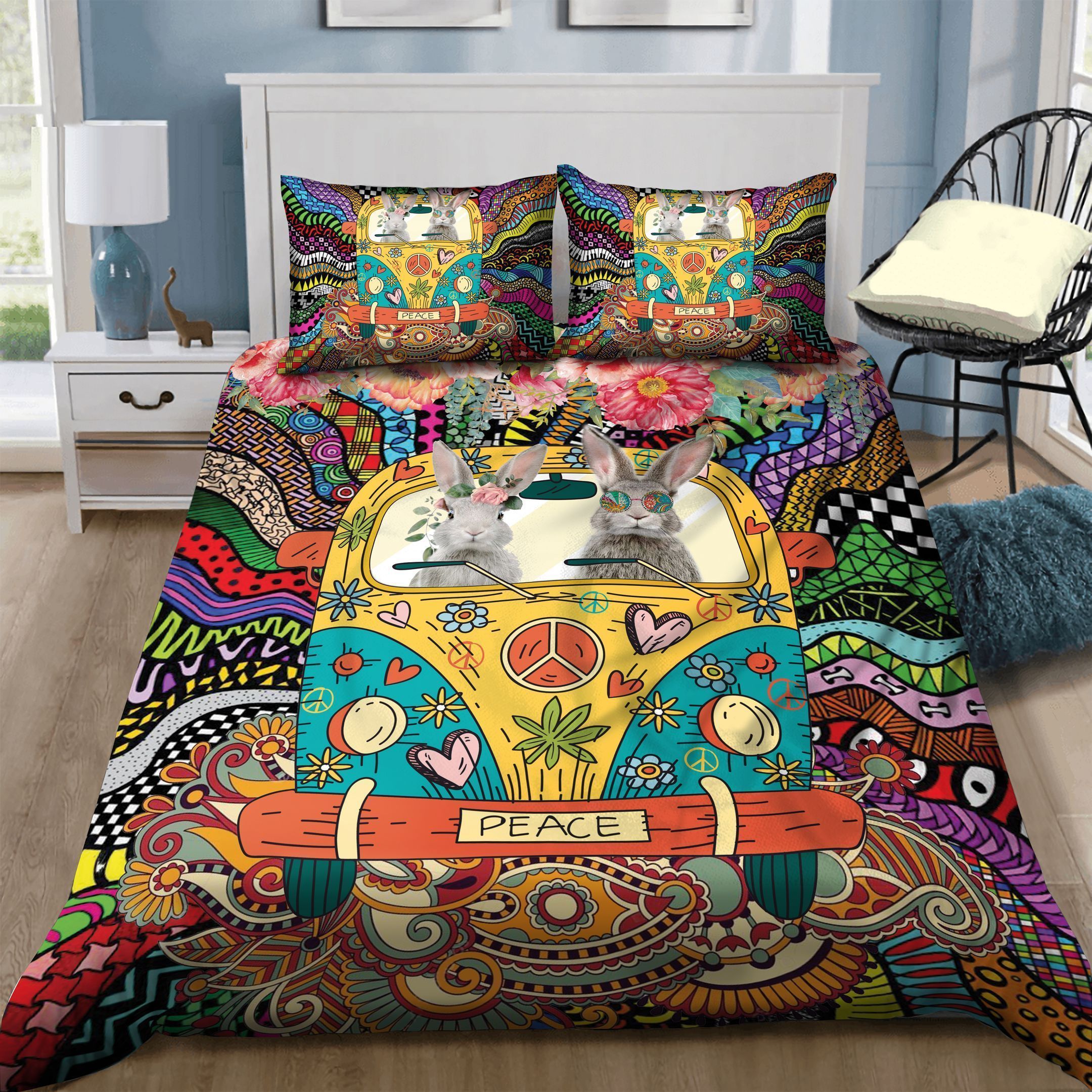 Rabbit Hippie Bedding Set