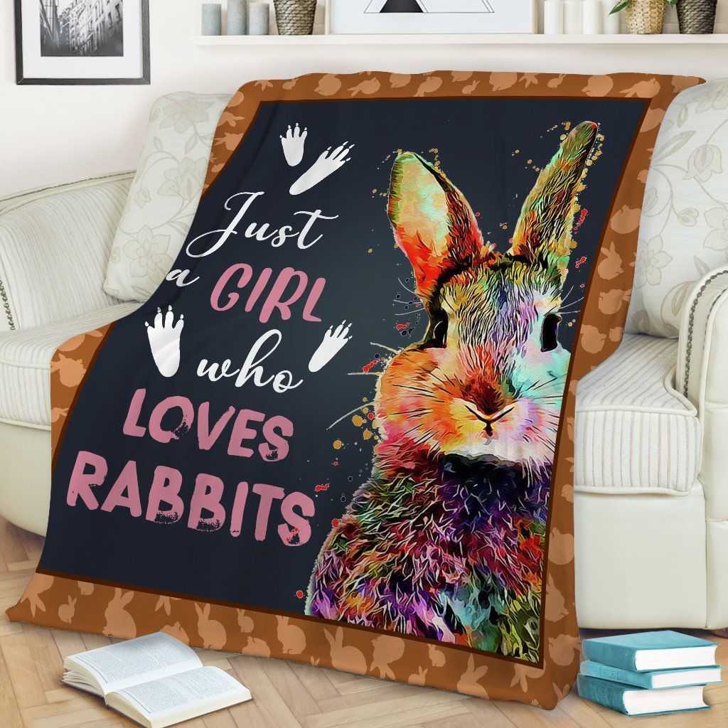 Rabbit Just A Girl Who Loves Rabbits Sherpa Fleece Blanket