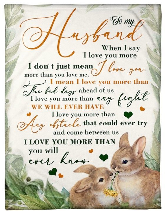 Rabbit To My Husband I Love You Sherpa Fleece Blanket