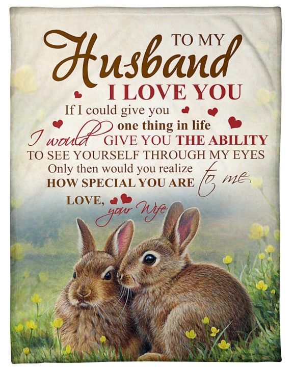 Rabbit To My Husband You Are Special To Me Sherpa Fleece Blanket
