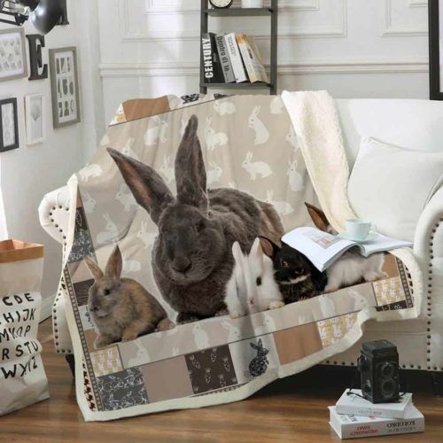 Rabbits Sherpa Fleece Blanket