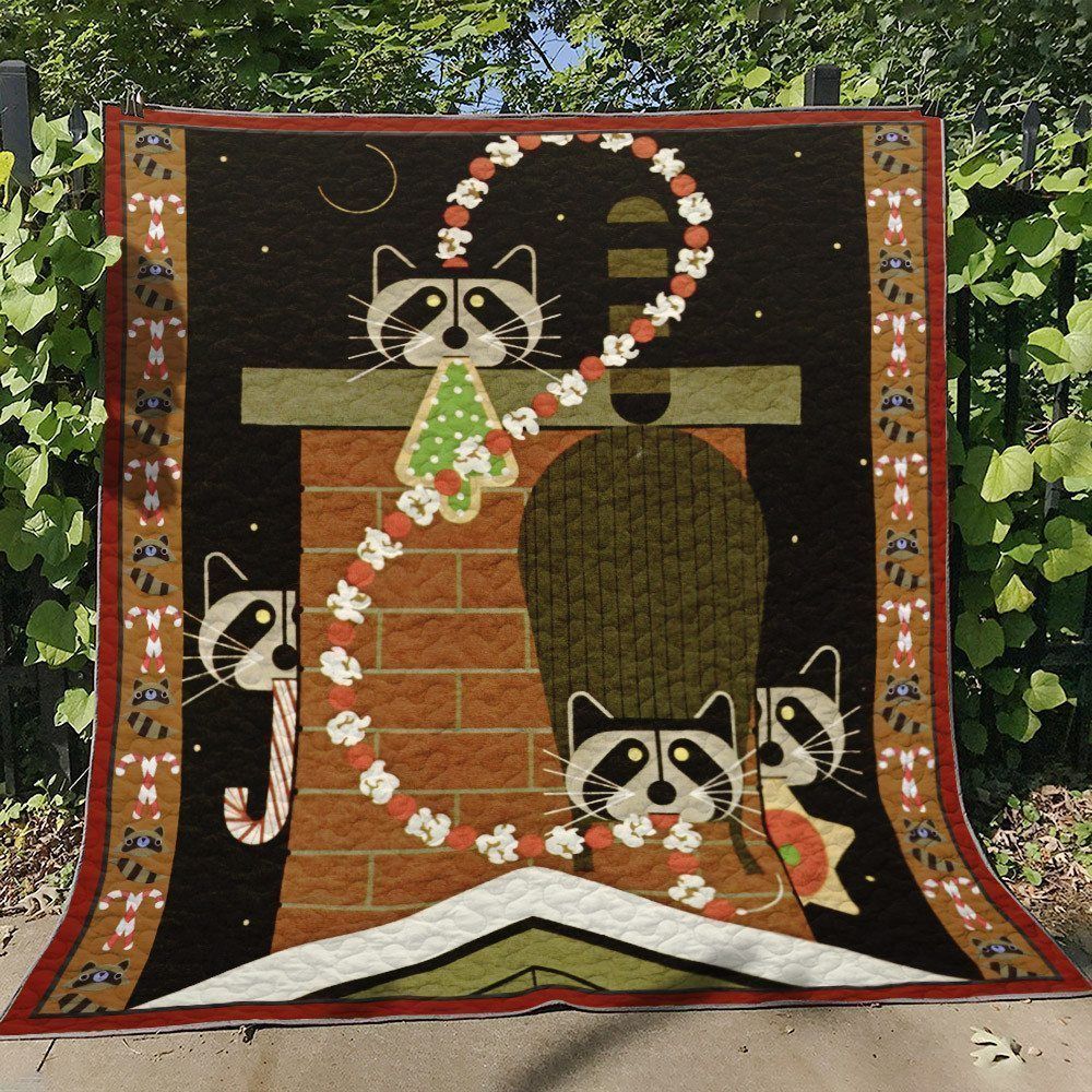 Raccoon Christmas TN010714 Quilt Blanket