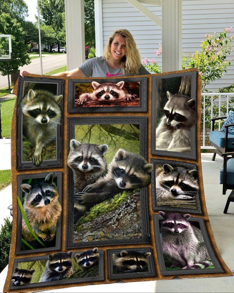 Raccoon Sherpa Fleece Blanket