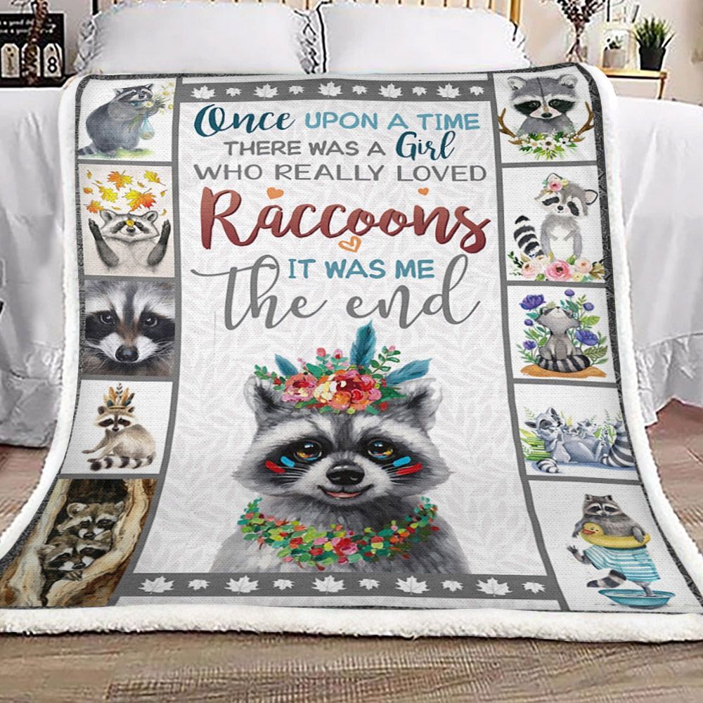 Raccoon Sherpa Fleece Blanket