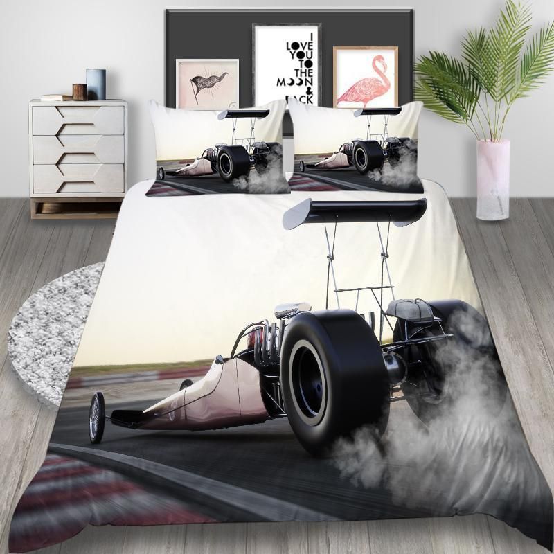 Racing Car For Boys Fashionable Lifelike Bedding Set