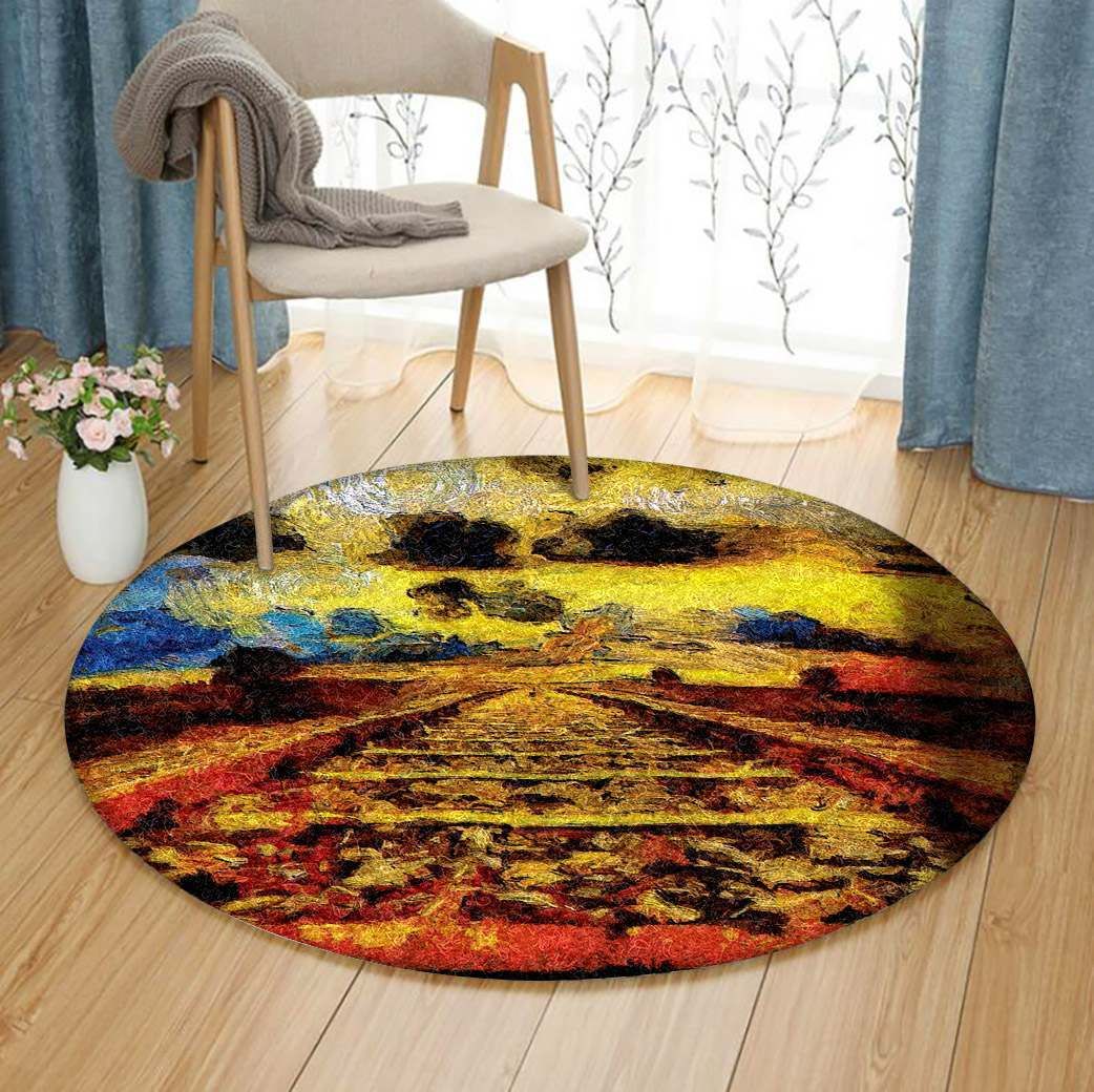 Railway Round Carpet