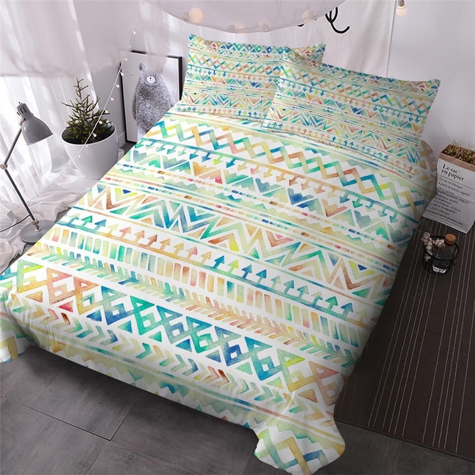 Rainbow Aztec Bedding Set