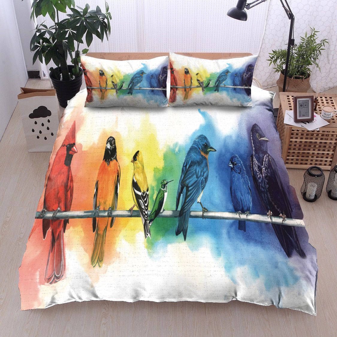 Rainbow Birds Bedding Set