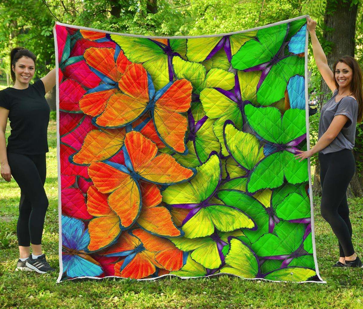 Rainbow Butterfly CL17100510MDQ Quilt Blanket