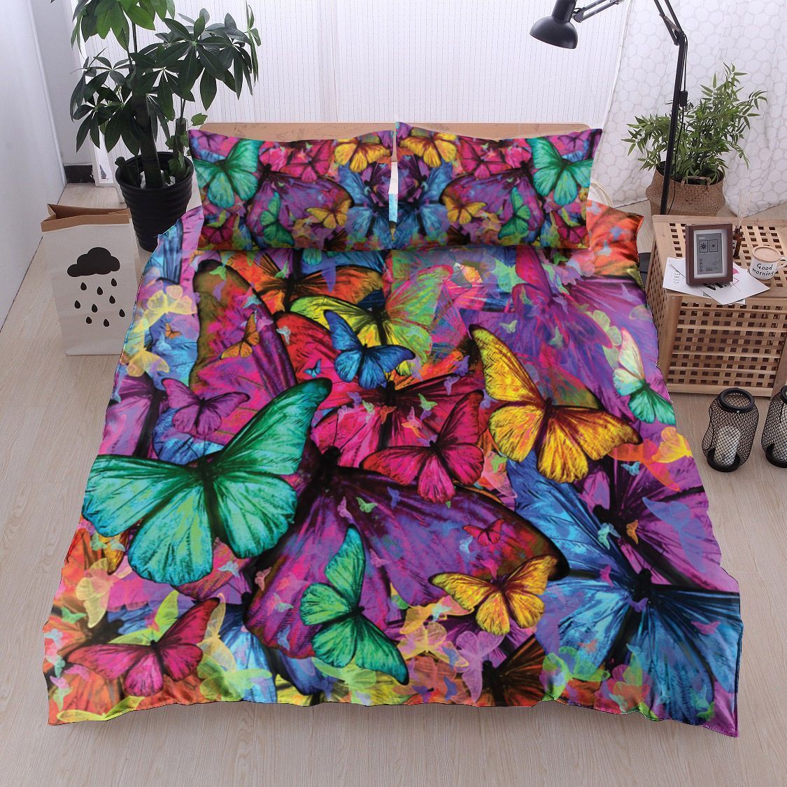 Rainbow Butterfly Explosion Bedding Set