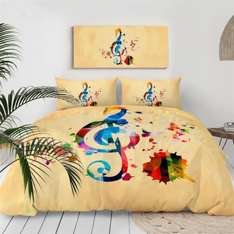 Rainbow Clef Music Note Bedding Set