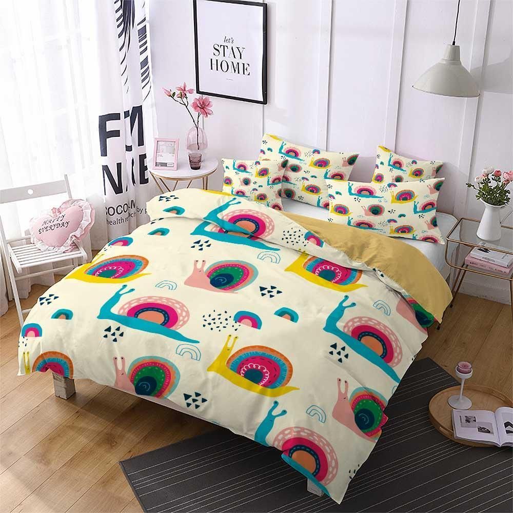 Rainbow Happy Snails Bedding Set