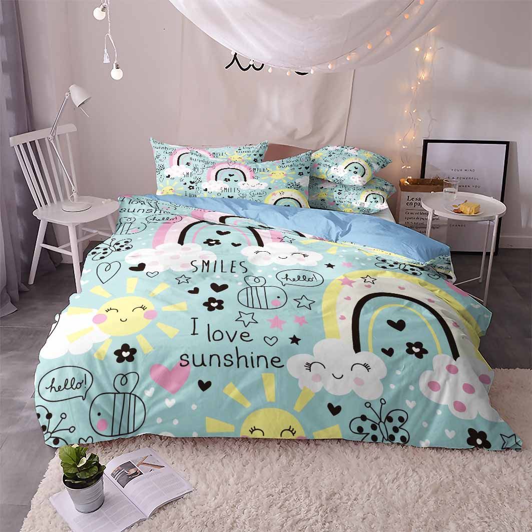 Rainbow Smiles Printed Bedding Set