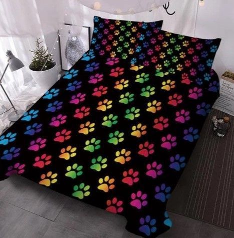 Rainbow Dogs Paw Bedding Set