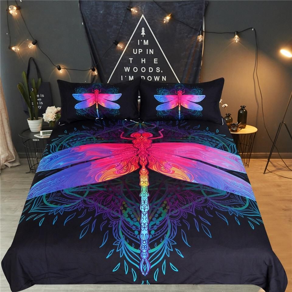 Rainbow Dragonfly Bedding Set