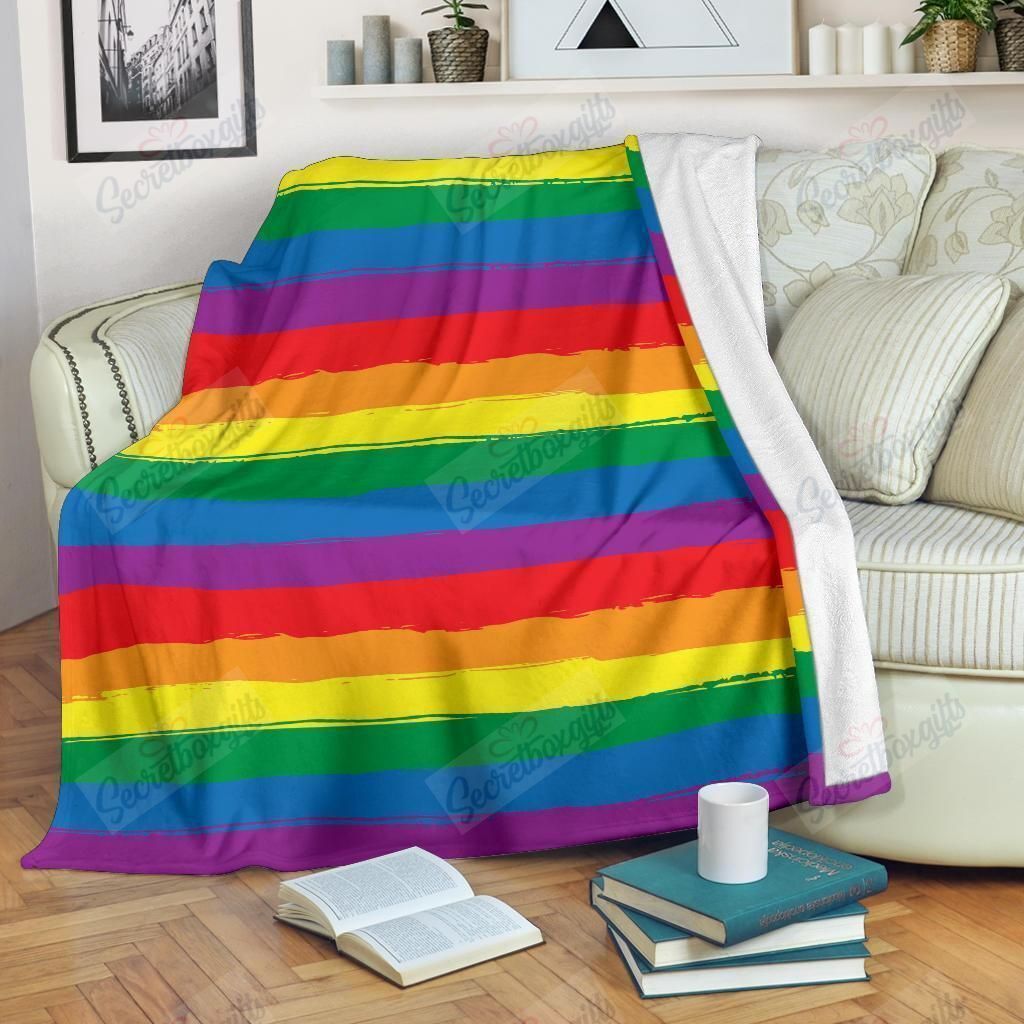 Rainbow Flag Lgbt Pride Pattern Fleece Blanket