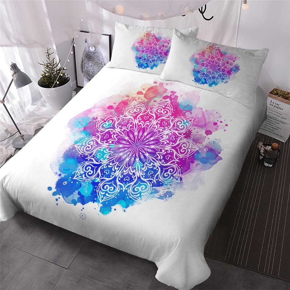 Rainbow Flower Mandala Bedding Set
