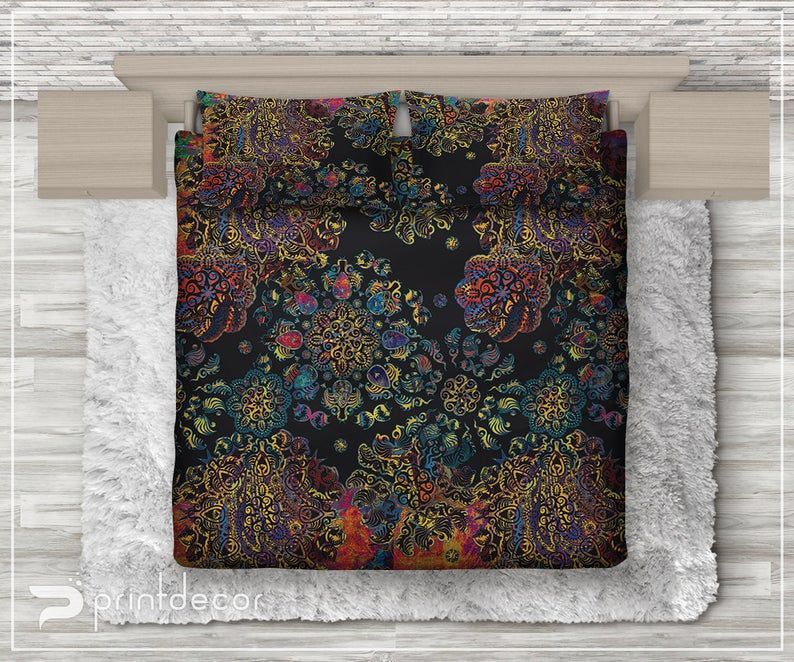 Rainbow Hippie Mandala Bedding Set