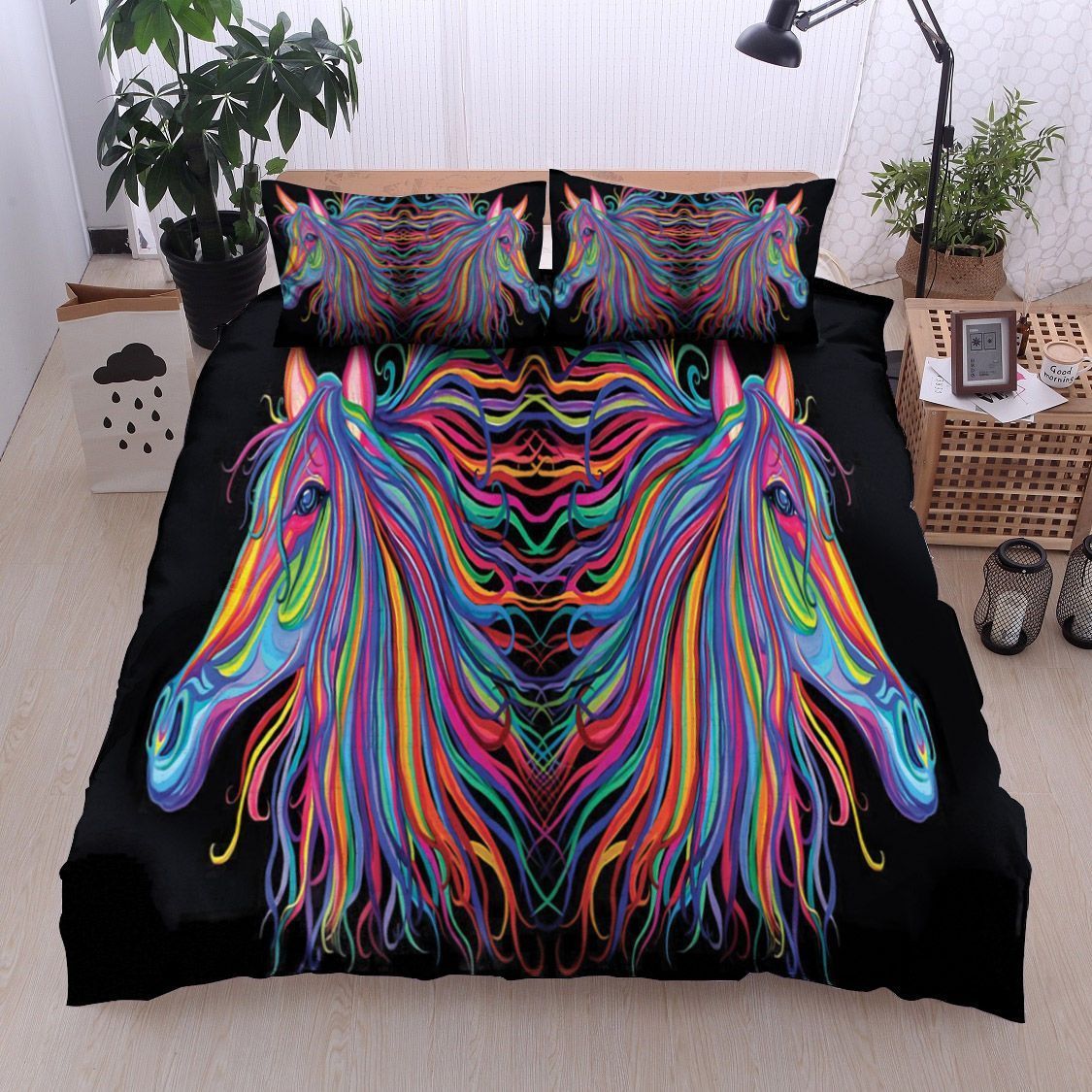Rainbow Horse Bedding Set