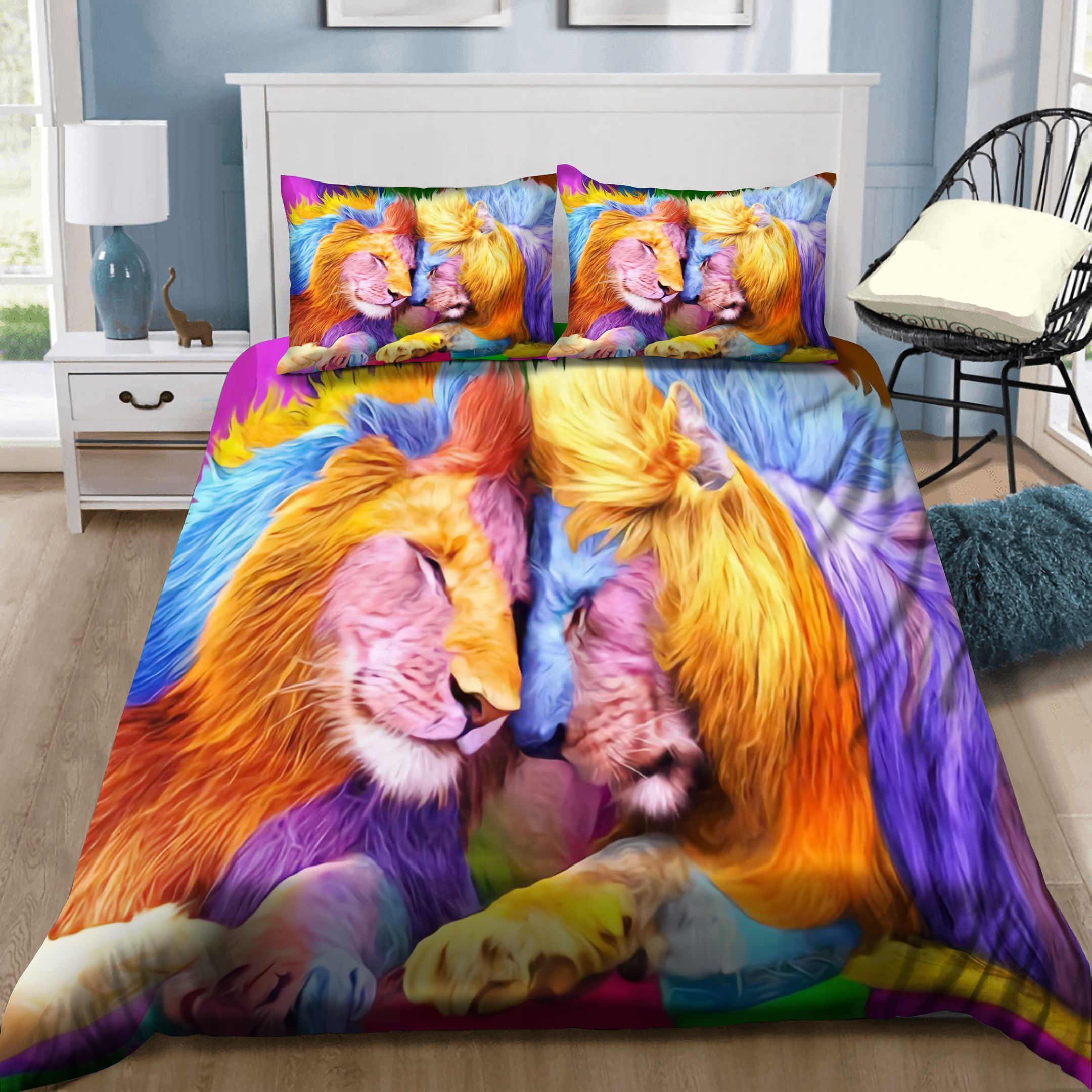 Rainbow Lions Bedding Set