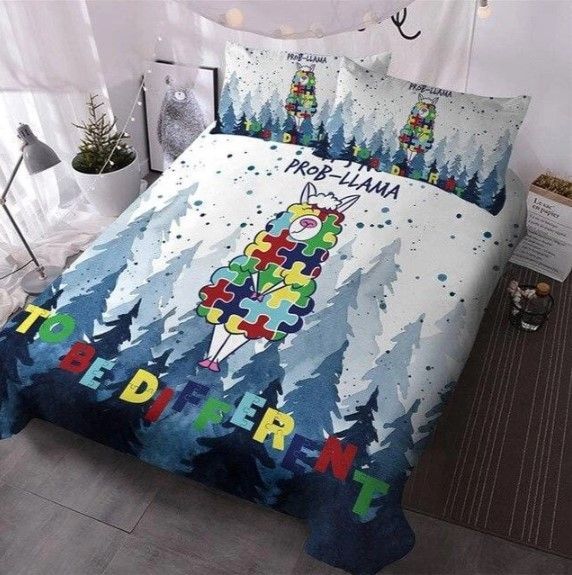 Rainbow Llama Autism Bedding Set