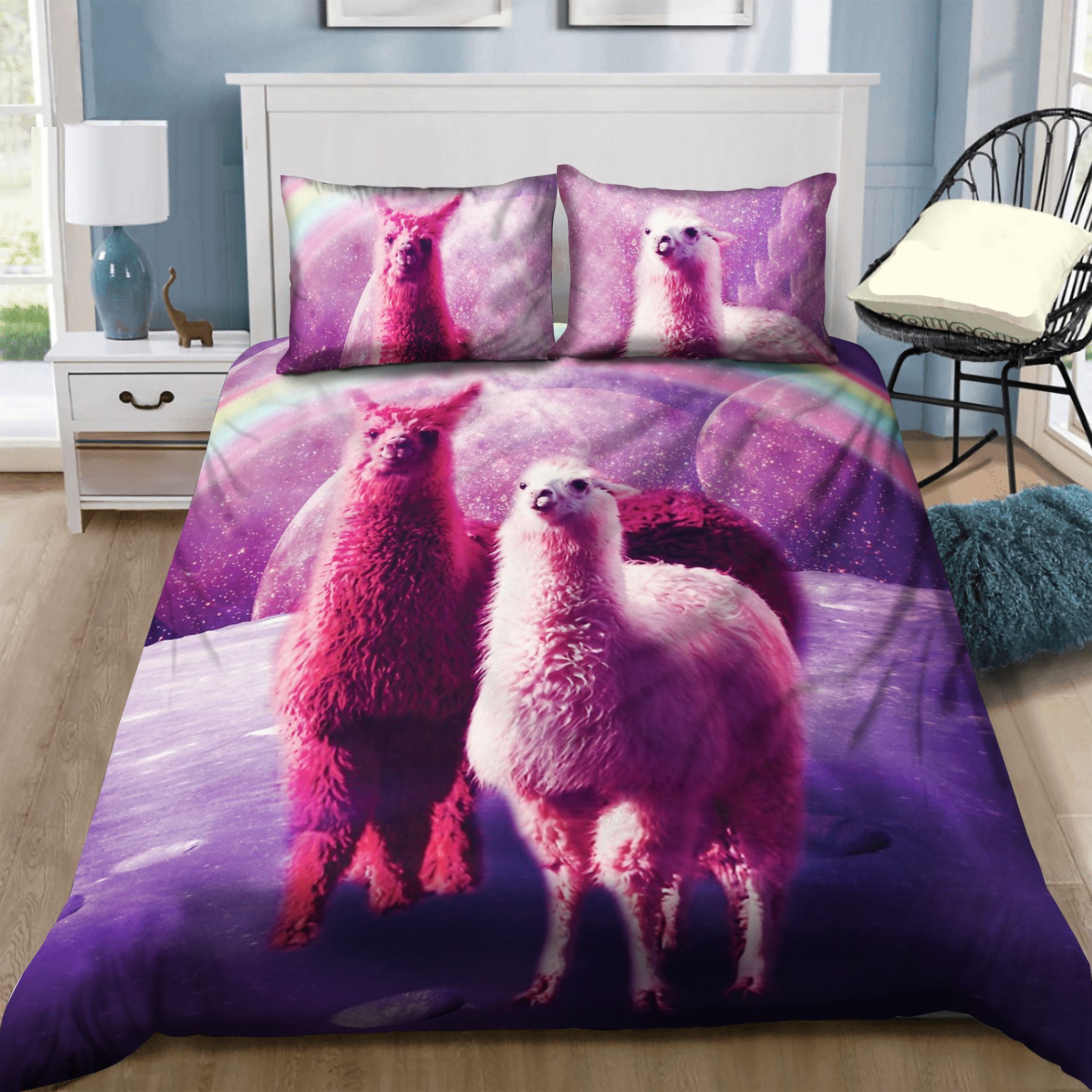 Rainbow Llama  Bedding Set