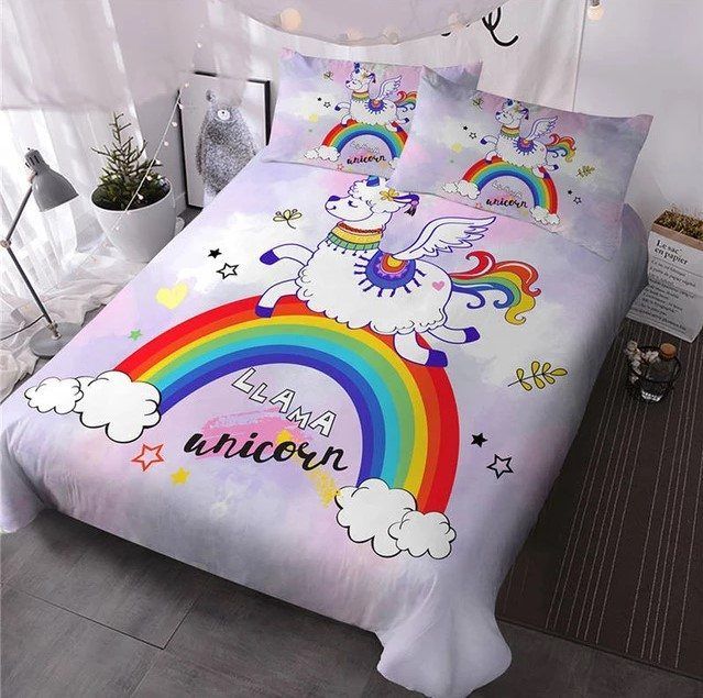 Rainbow Llama Bedding Set