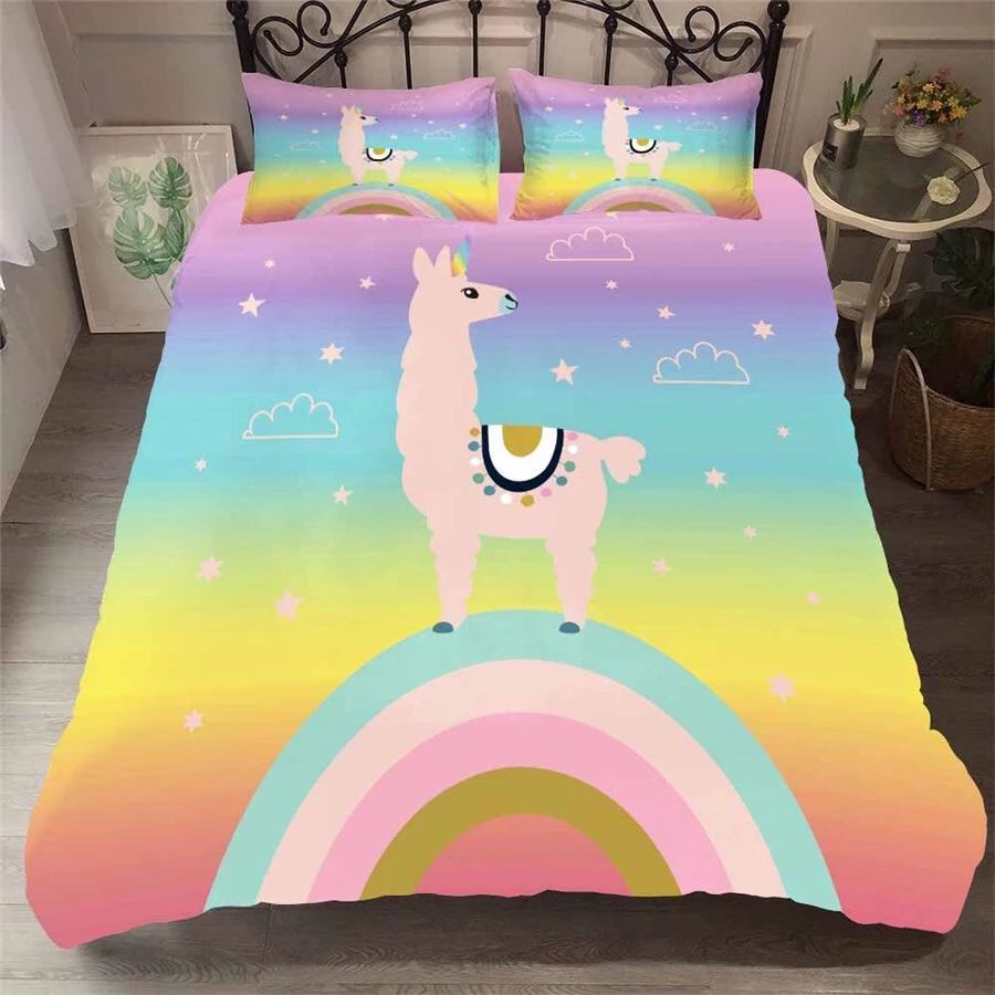 Rainbow Llama Bedding Set