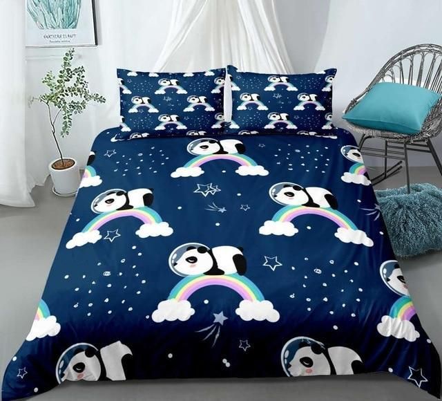 Rainbow Panda Bedding Set