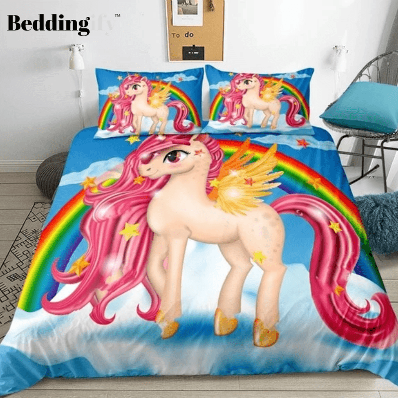 Rainbow Pinky Unicorn Bedding Set