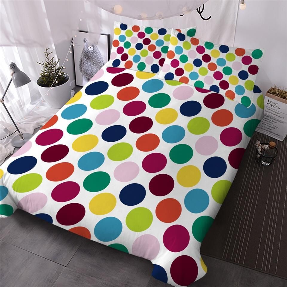 Rainbow Polka Bedding Set