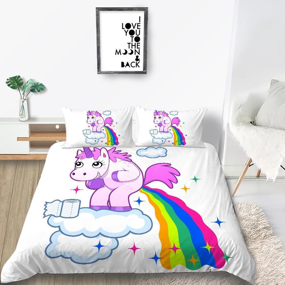 Rainbow Poop Printed Bedding Set