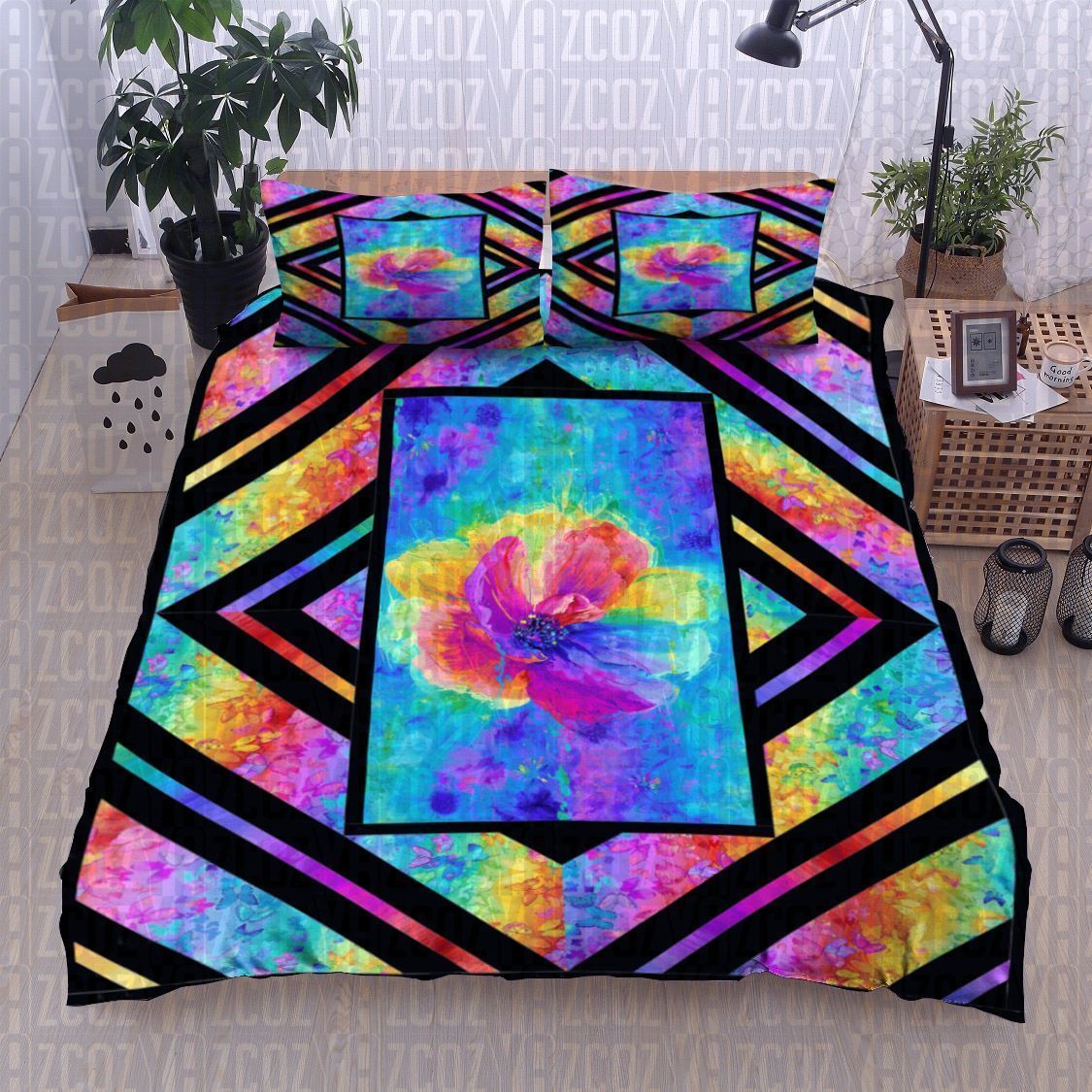 Rainbow Poppy Spirit Butterfly Bedding Set