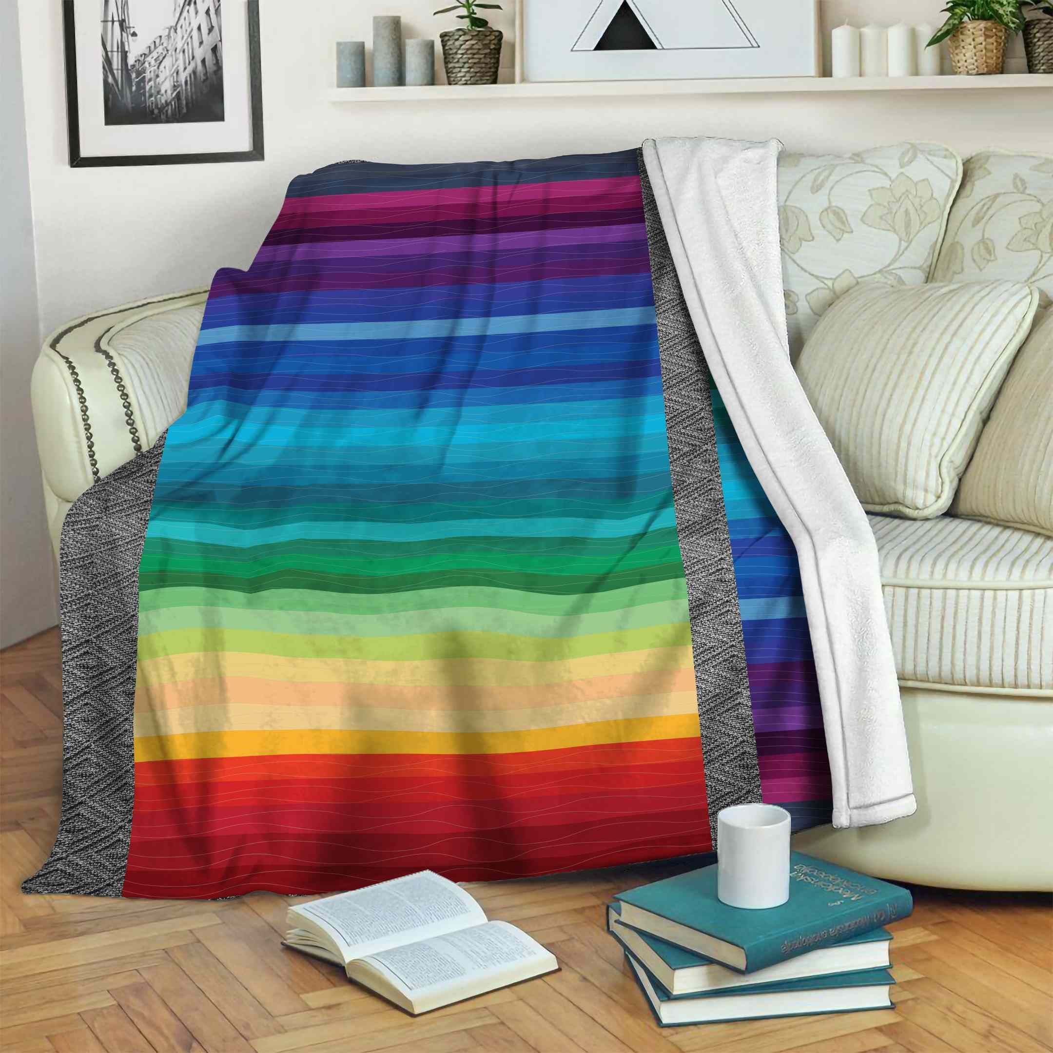 Rainbow Pride Sherpa Fleece Blanket