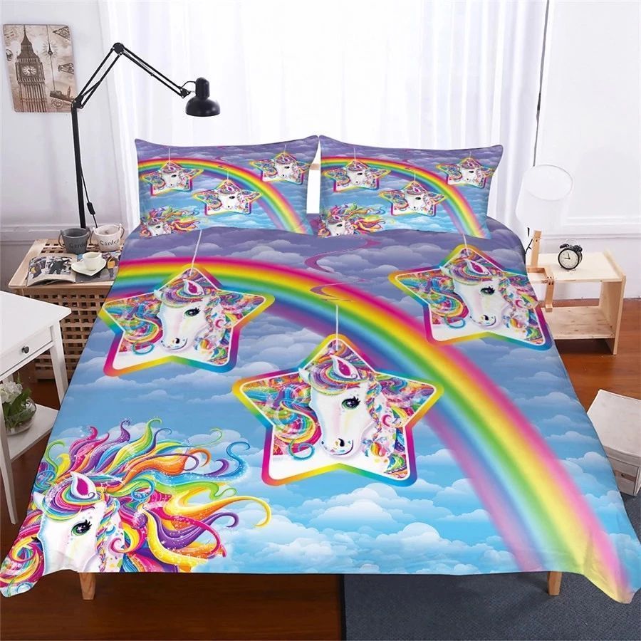 Rainbow Star Unicorn Bedding Set