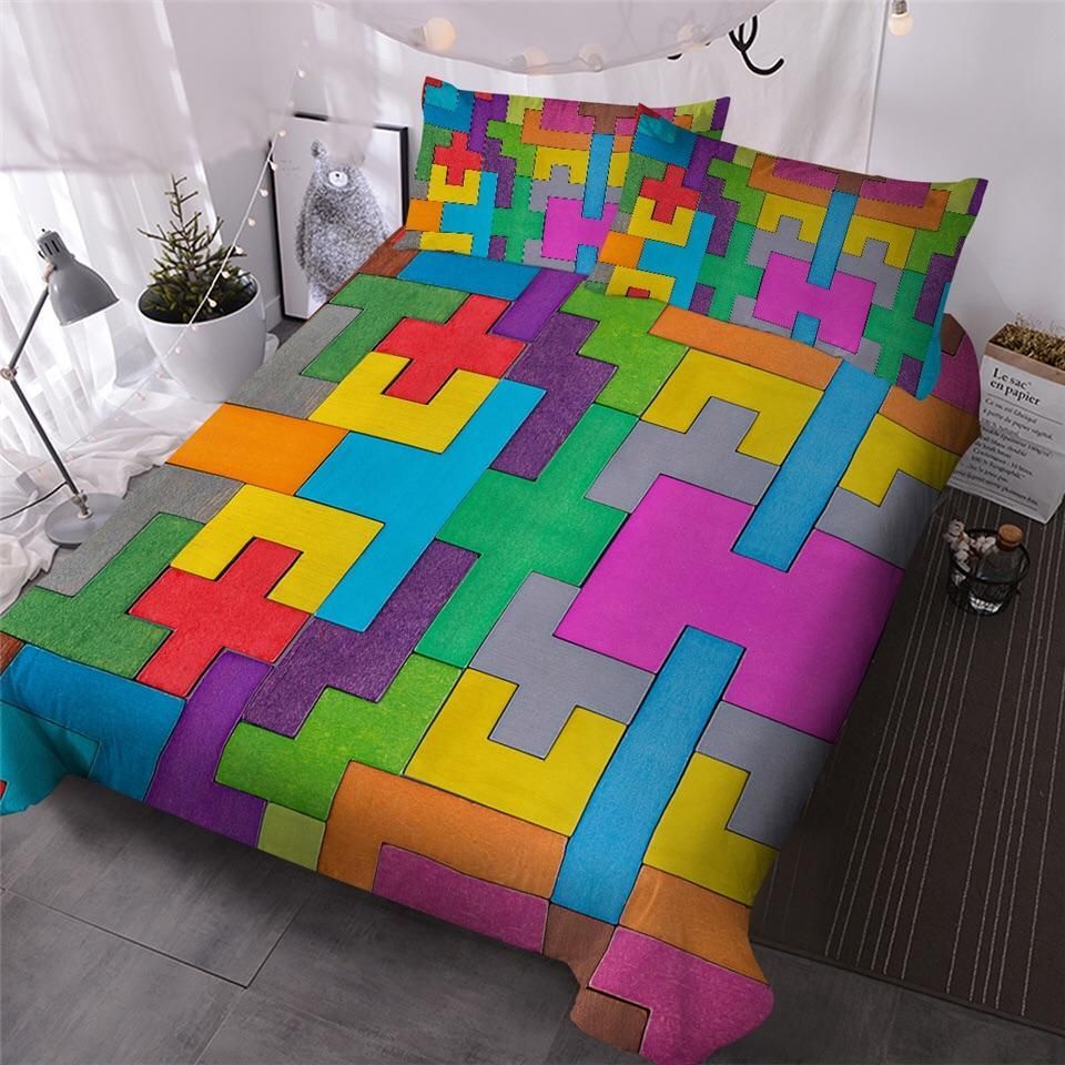 Rainbow Tetris Bedding Set