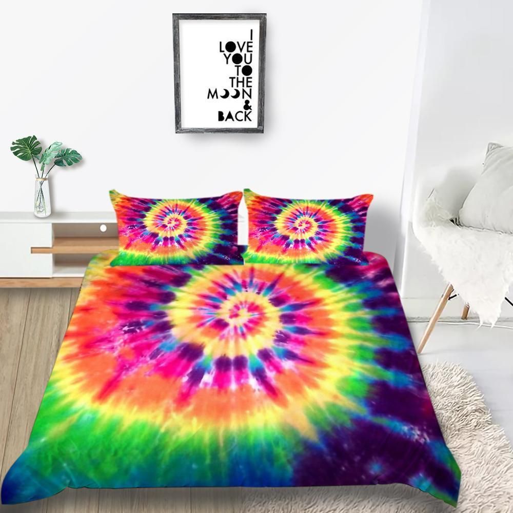 Rainbow Tie Dye Printed Bedding Set