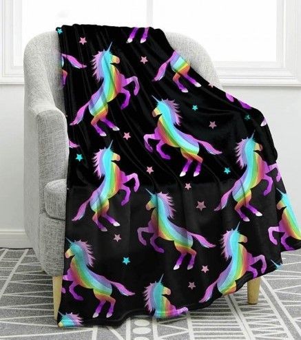 Rainbow Unicorn Sherpa Fleece Blanket