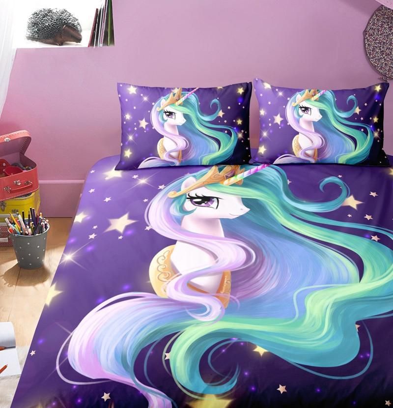 Rainbow Unicorn Fairytale Mandala Paisley Background Bedding Set